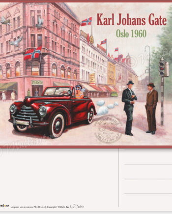 Karl Johans Gate 1960, Oslo, postkort poster