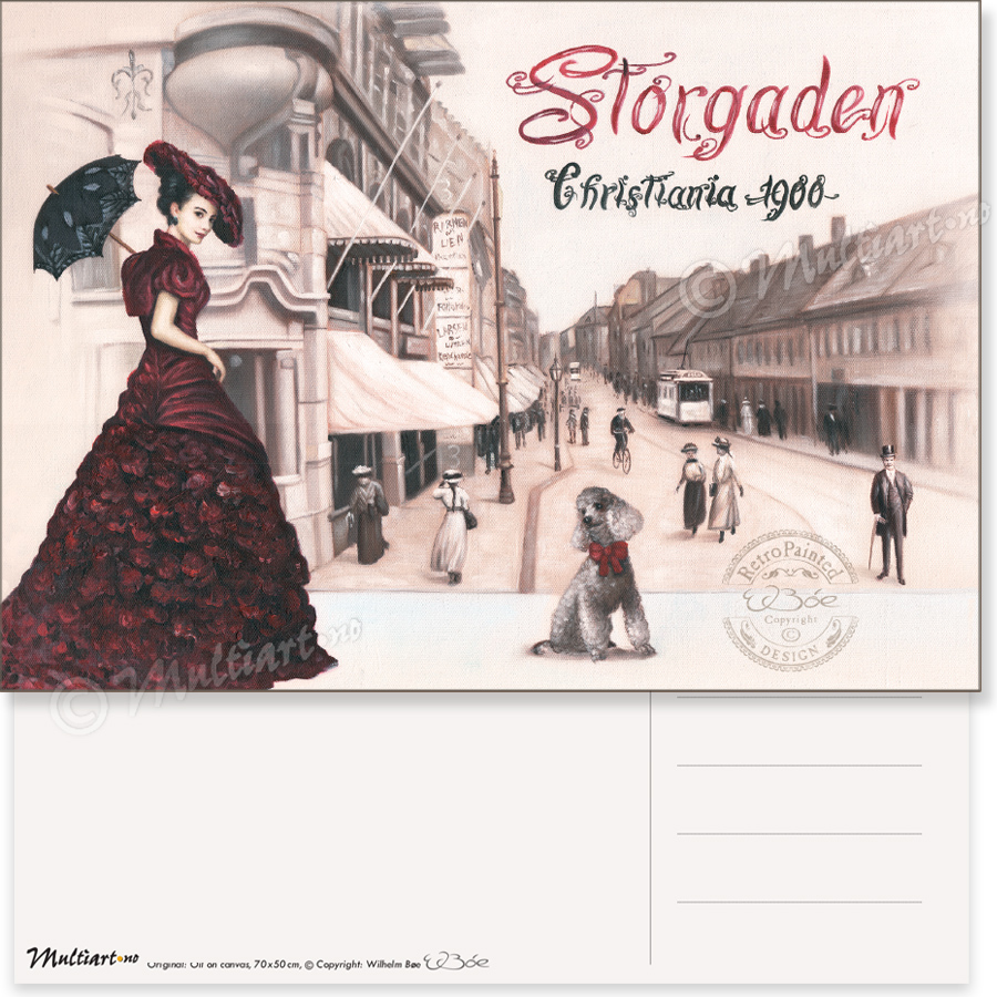 Storgata 1900, Oslo, postkort poster