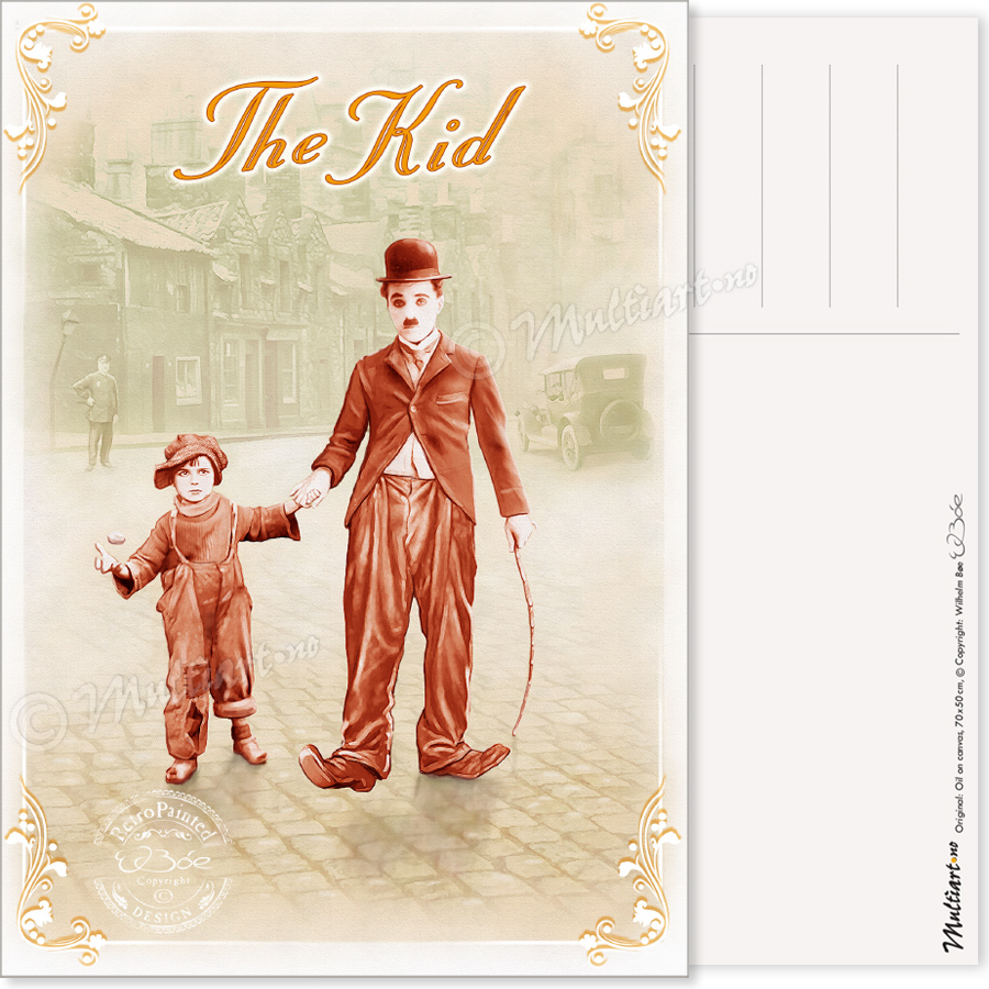 Charlie Chaplin – The Kid, postkort poster