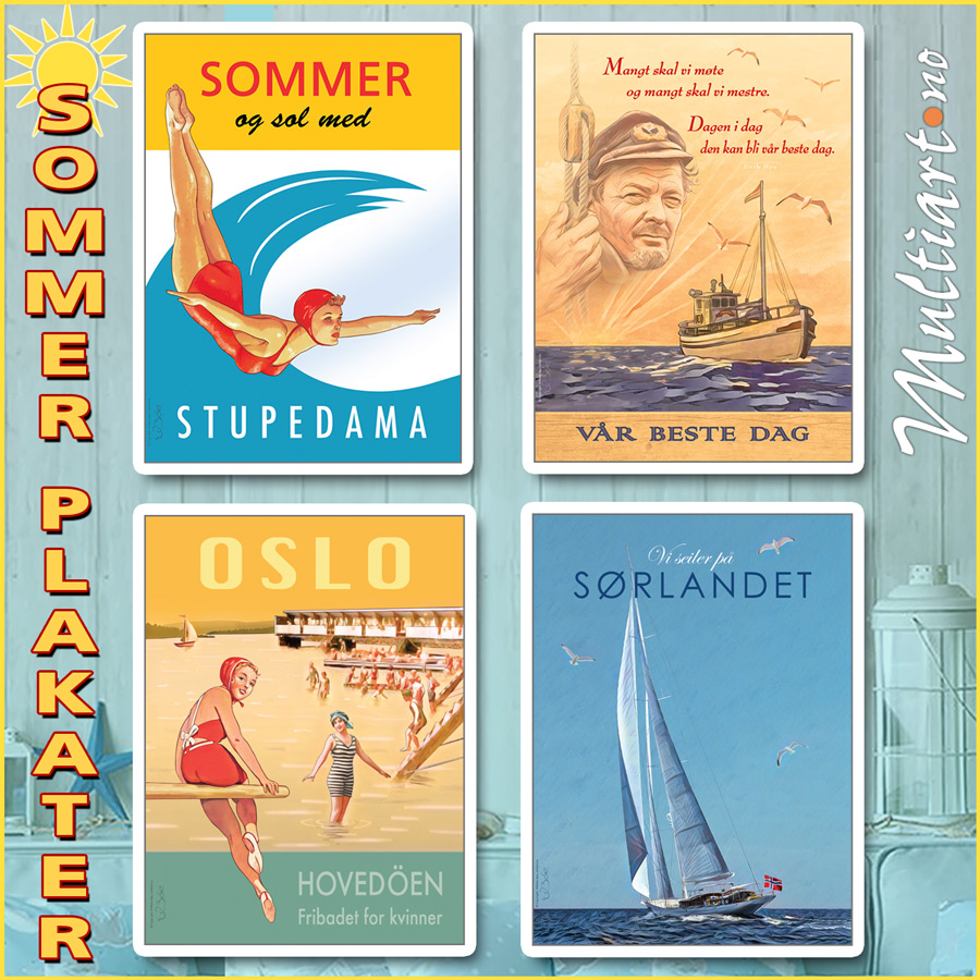 Sommerplakater fra Multiart.no